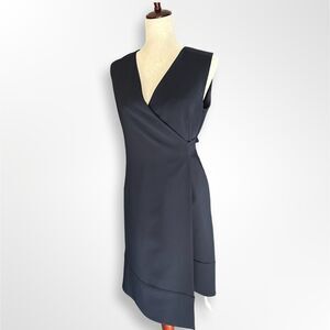 NWT Of Mercer Navy Barrow Wrap Dress, M, Asymmetrical, Polished